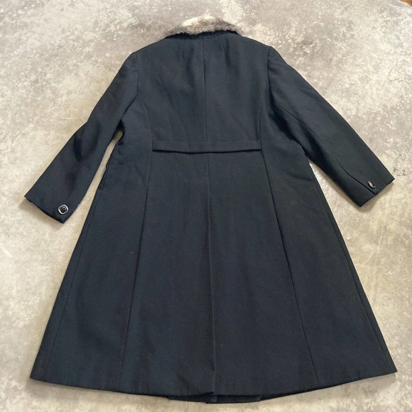 Fox Wers Philadelphia Andover Alnorna Coat Womens 12 Black Fur Collar Mid Length - Picture 9 of 12